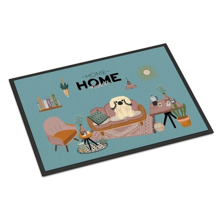 Carolines Treasures 18 x 27 in. Cream Pekingese Sweet Home Indoor or Outdoor Mat CK7951MAT